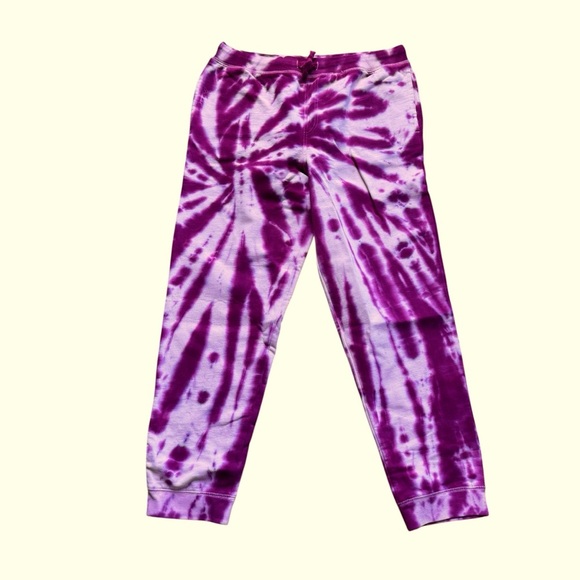 Land’s End Kids Girls Pink Tie Dye Fleece Saltwater Joggers XXL Husky 18H-20H - Picture 1 of 7